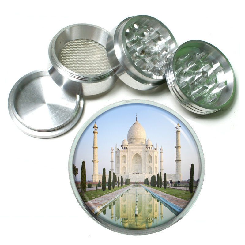 Famous Landmarks D4 Aluminum Herb Grinder 2.5&quot; 63mm 4 Piece The Taj Maha... - $16.78