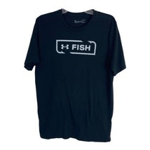Under Armour Mens Shirt Adult Size Large Tee Black Fishing Short Sleeve - $22.40