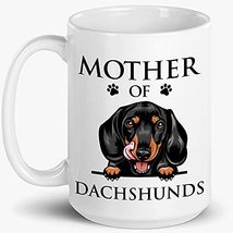 Mother Of Black Tan Dachshunds Mug, Dachshund Mom, Wiener Lover, Gift For Women, - £13.35 GBP