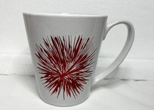 Starbucks Coffee 2014 White Mug Red Starburst Splatter Firework Ceramic ... - $11.76