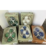 Vtg Krebs Glass Ornaments Glitter Icicles, Santa, Bells &amp; Snowflakes - L... - $910.37 MXN
