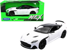 Aston Martin DBS Superleggera White with Black Top &quot;NEX Models&quot; 1/24 Diecast Mod - £29.47 GBP