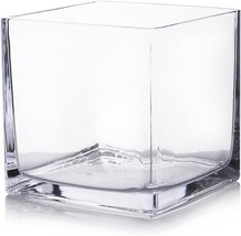 Clear Square Glass Vases, Floating Candle Holders, A Set Of One Enovafloral Cube - £28.56 GBP