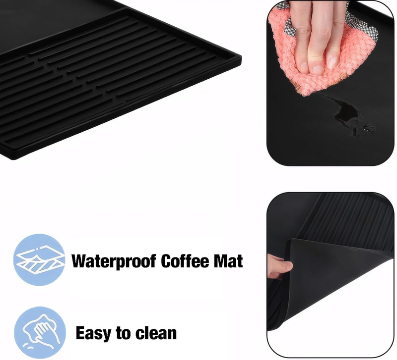 Coffee Bar Mat for Countertop, Emptycolor Heat Resistant Non-Slip Silicone Coffe Item image 4