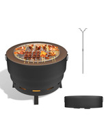 Outdoor Fire Pit, Wood Burning Firepit, Bonfire with Grill Grate - $6,841.71 MXN