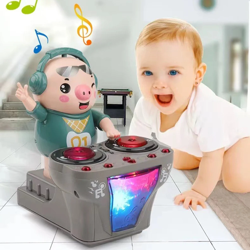 Ttery powered music dancing pig toy with music lights dj swinging pig toy music pig toy thumb200