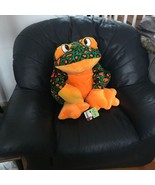 Jumbo Toy Factory Orange Green Spotted Frog Toad Plush Stuffed Animal So... - £120.47 GBP