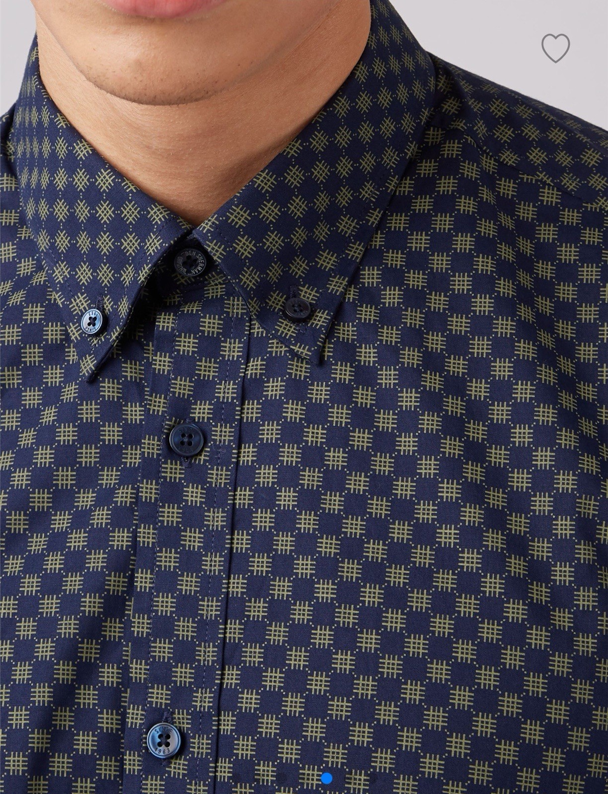 Medium Ben Sherman Optical Geo Print Shirt - Loden $105 BNWTS - $34.64