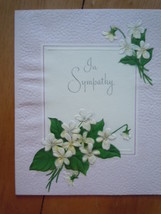 Vintage In Sympathy Embossed Dogwood The American Greeting Card  - $3.99