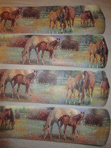 CUSTOM ~ GORGEOUS SOFT WATERCOLOR HORSES IN FIELD CEILING FAN * * * LAST... - $118.75