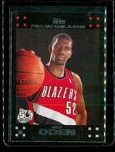 2007-08 Topps 50TH Anniversary Rc Basketball Card #111 Greg Oden Trail Blazers - £3.81 GBP