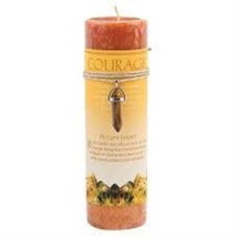 Courage Pillar Candle with Picture Jasper Crystal Pendant/Necklace - £15.81 GBP