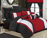 King-Sized Red Bedding From Chic Home 24 Pc. Danielle Complete Pin Tuck - $181.95