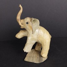 Vintage Hand-made Crushed Oyster Shell 6.5&quot; Rising Elephant on Mounted S... - $19.45