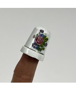 Porcelain Thimble Flowers Red Pink Purple Blue Floral Theme - £5.60 GBP