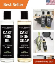 Luxury Cast Iron Care Kit: Natural Cleaning Soap &amp; Seasoning Oil - 8oz Duo - $39.00