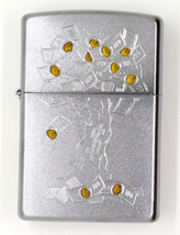 Money Tree Design - Engraved Authentic Zippo Lighter Satin Chrome Finish - $29.99