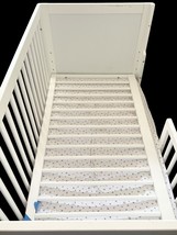 White Convertible Baby Crib Toddler Bed Adjustable Side image 2