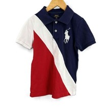 Polo Ralph Lauren Kids Blue Red Short Sleeve Color Block Big Pony Polo 5  - $30.84