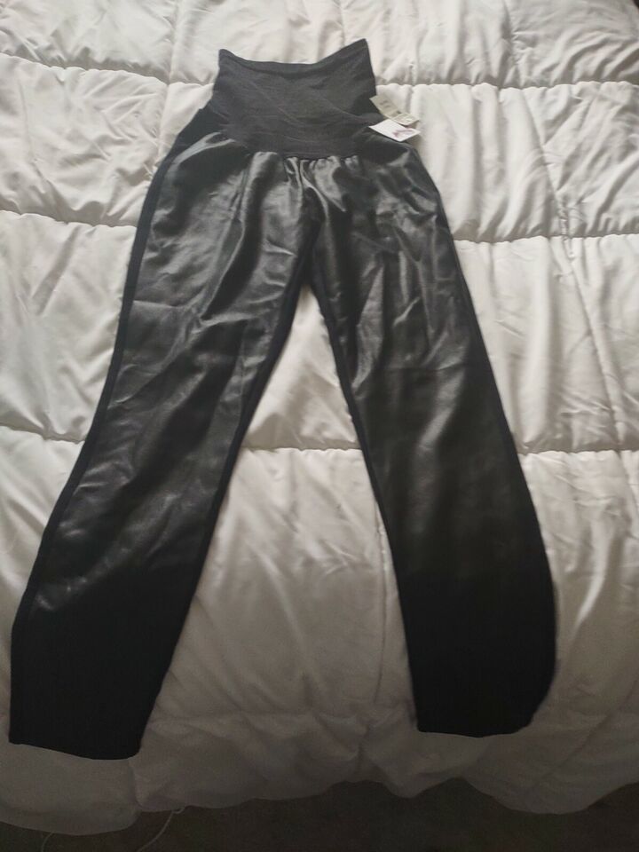 Jessica Simpson Size Small Black Leather Maternity Leggings-Brand New-SHIP24HRS
