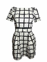 New French Connection Size 6 Small Black &amp; White Structured Dress Mini - AC - £13.87 GBP