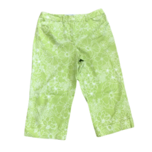 Versailles Classy Capri Pants ~ Sz 10 ~ Green ~ Floral ~ Mid Rise ~ 20&quot; Inseam - £11.50 GBP