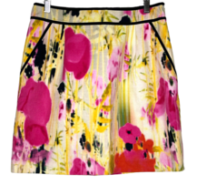 Anthropologie Tabitha Skirt Size 6 Rain Poppy Floral Watercolor Pink Pockets - £10.58 GBP