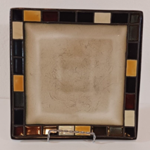 Home Trends MOSAIC TILES Square SALAD PLATE 7 1/2&quot; Stoneware - £7.88 GBP