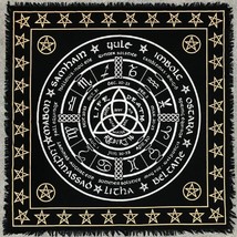Pagan Wheel Altar Cloth Tarot Witchcraft Card Square 24x24&quot;Medium  Table Cloths - £5.08 GBP