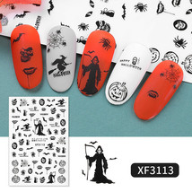 Nail Art 3D Decal Stickers death spider witch cat web bat pumpkin cat eye XF3113 - £2.54 GBP