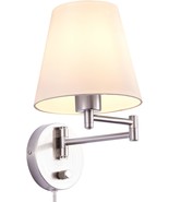 Vonluce Modern Adjustable Swing Arm Wall Lamp Brushed Nickel, Plug-In Wall - $958.15 MXN