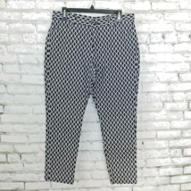 Gap Pants Womens 12 Blue White Geometric Cropped Mid Rise Slim City Prep... - £15.97 GBP