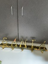 Christmas Stocking Holder Letters S A N T A Brass Gold Tone Heavy Pottery Barn - £63.19 GBP