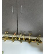 Christmas Stocking Holder Letters S A N T A Brass Gold Tone Heavy POTTER... - £62.26 GBP