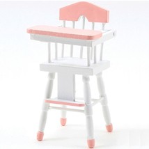 Dollhouse High Chair CLA10498 White w Pink Wood Miniature - £7.43 GBP