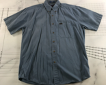 Pendleton Button Down Shirt Mens Medium Blue Short Sleeve Collared Front... - $21.77