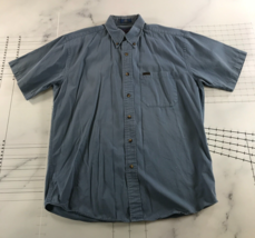 Pendleton Button Down Shirt Mens Medium Blue Short Sleeve Collared Front Pocket - £17.00 GBP