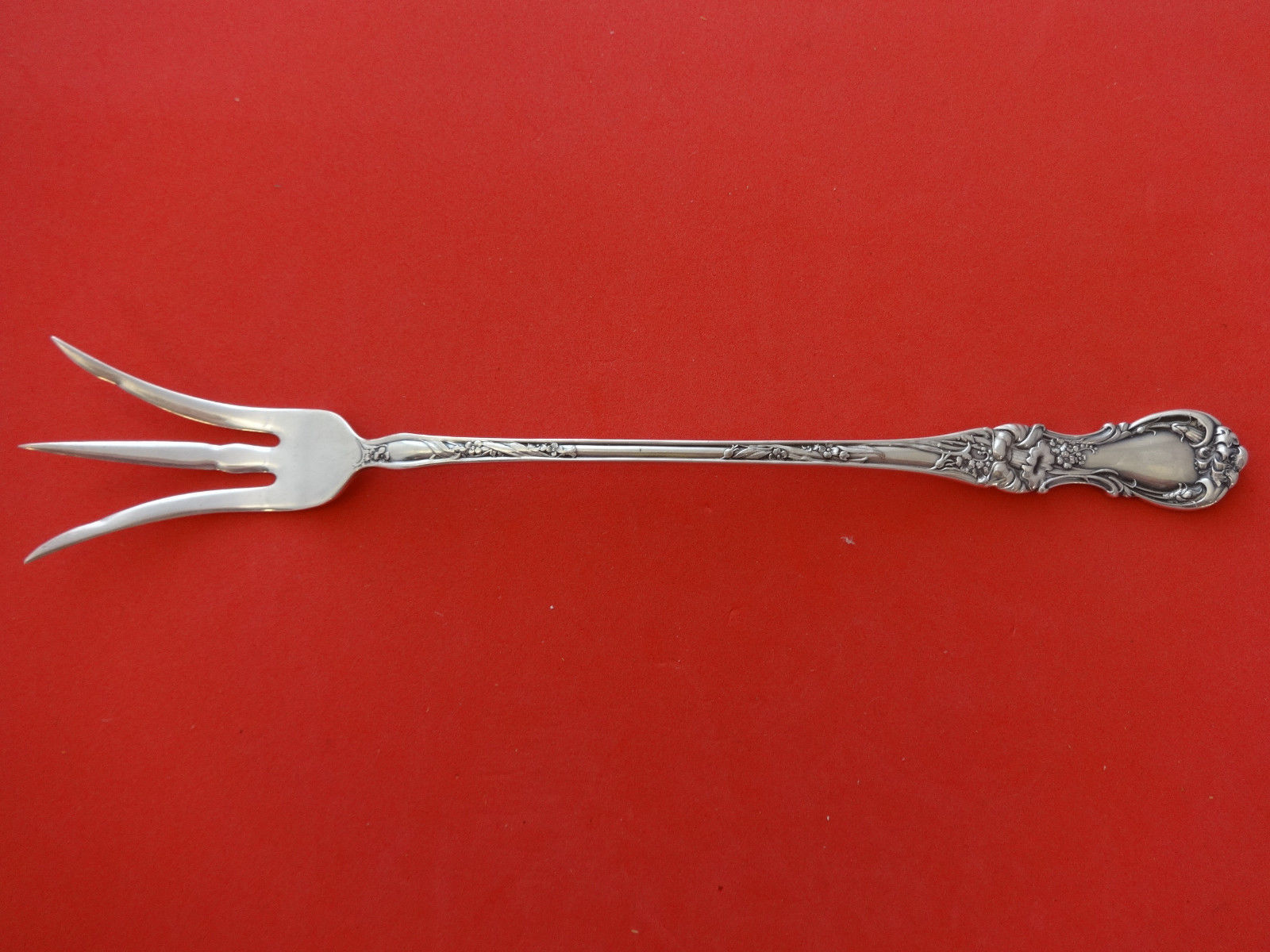 Primary image for Floral by Wallace Plate Silverplate Lettuce Fork 9" Serving