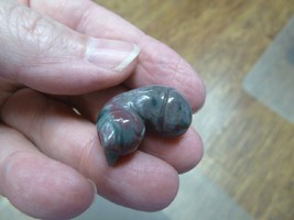 (y-cat-SL-513) gray red jasper Sleeping KITTY CAT cats gemstone carving ... - $8.59