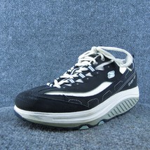 SKECHERS Shape-Ups Women Sneaker Shoes Blue Leather Lace Up Size 8.5 Medium - £23.86 GBP
