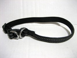 Dog Collar Black Padded Reflective 16&quot; Long Adjustable - £5.99 GBP