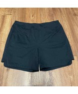 Lands End Womens Solid Black Stretchy Casual Shorts Pockets Plus Size 18/XL - £20.62 GBP