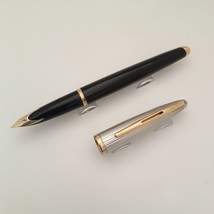 Waterman Deluxe Carene Black  Fountain Pen 18kt Medium Nib Made In France - £187.09 GBP