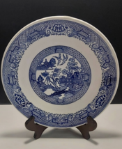 antique Blue Willow china dinner plate 10 inch blue and white pottery - £22.93 GBP