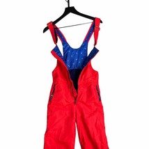 90s Snow Bib Ski Pants Size 8 Red Kids One Piece Suit Boys Girls Vintage Retro - £27.24 GBP