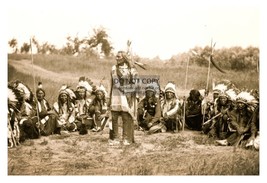 Native American Indian Treaty Talks In Dakota 4X6 Sepia Photo - £8.32 GBP