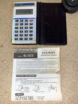 Vintage Pocket Sharp Elsi Mate EL-323 Calculator w/ Batteries &amp; Sharp Case - £5.30 GBP