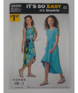 RARE SIMPLICITY PATTERN #A8369 GIRLS DRESS HI LOW HEM SZS 8-16 UNCUT PRI... - $9.99