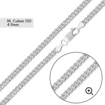 925 Sterling Silver Italy Miami Cuban Chain Necklace 4.9mm 18,20, 22, 24, 26,30&quot; - £62.76 GBP+
