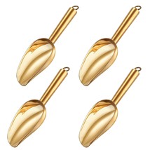 Mini Scoop Set Of 4, 3 Oz Small Canister Jar Scoops, Gold Candy Utility ... - $30.39